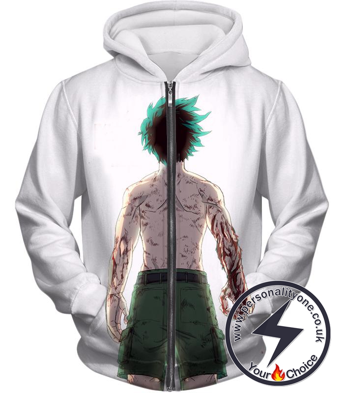 My Hero Academia Hero Enthusiast Izuki Midoriya White Promo Zip Up Hoodie